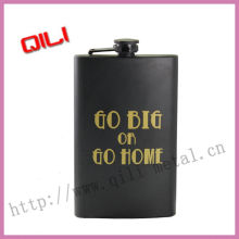 Painting stainless steel hip flask with screen silk